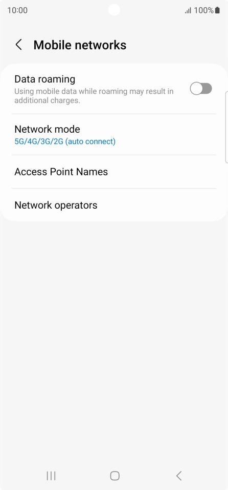 Press Network mode.