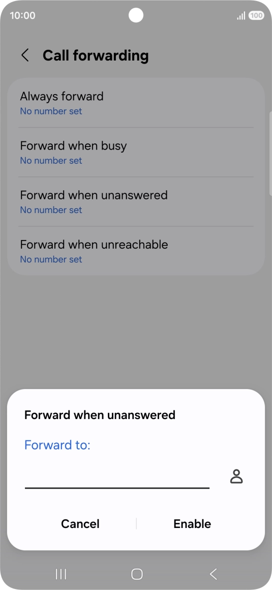 Key in +447953222222 and press Enable.