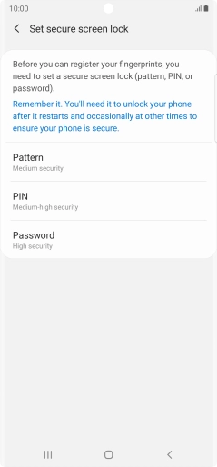 Press the required phone lock code and follow the instructions on the screen to create an additional phone lock code.