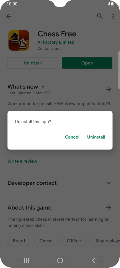 Press Uninstall.