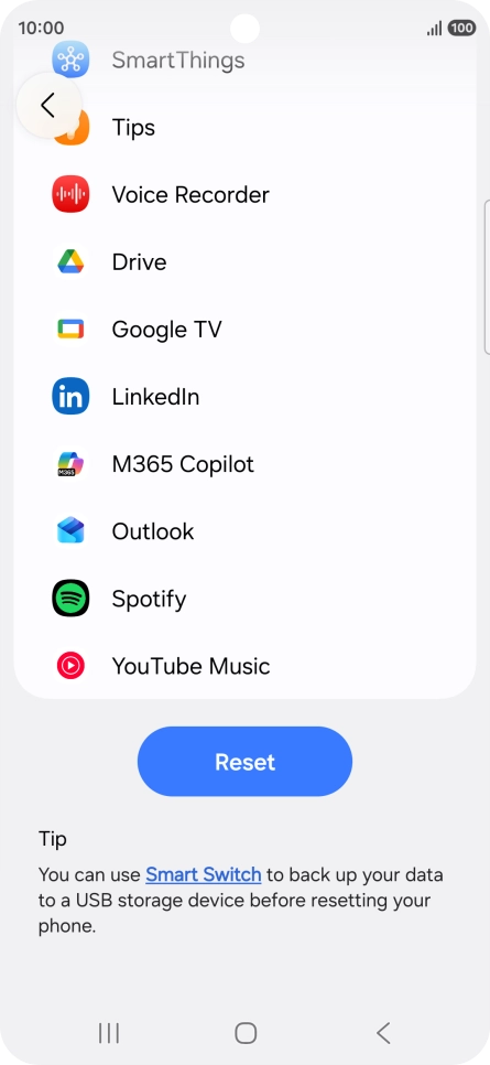 Press Reset.