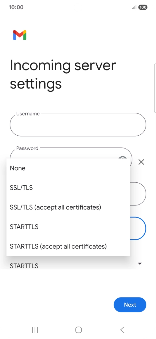 Press SSL/TLS.