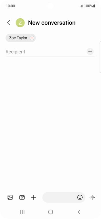 Press the text input field and write the text for your MMS.