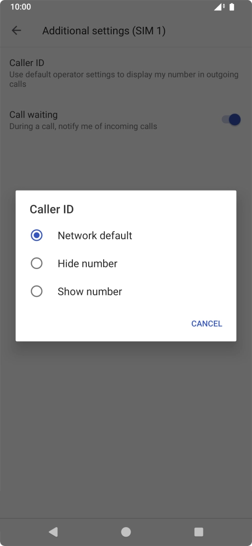 Press Show number to turn on caller identification.