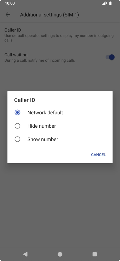 Press Show number to turn on caller identification.
