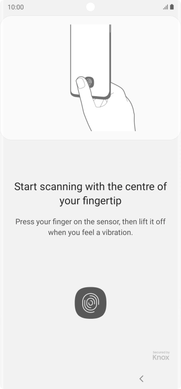 Follow the instructions on the screen to create the phone lock code using your fingerprint.