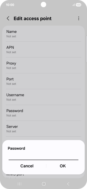 Key in secure and press OK.