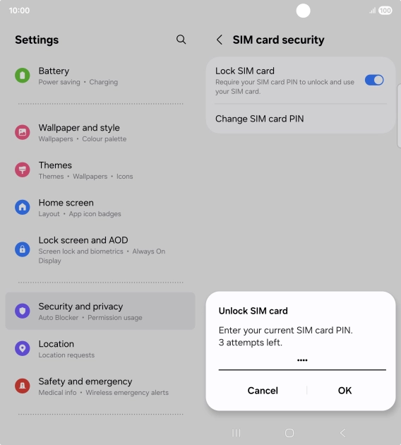 Key in your PIN and press OK. The default PIN is 1111.