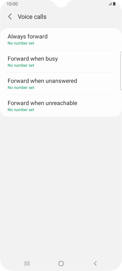 Press the required divert type.