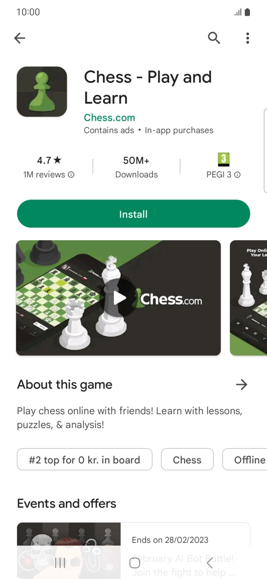Press Install and follow the instructions on the screen to install the app.