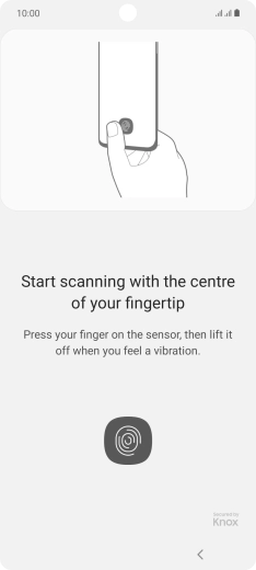 Follow the instructions on the screen to create the phone lock code using your fingerprint.