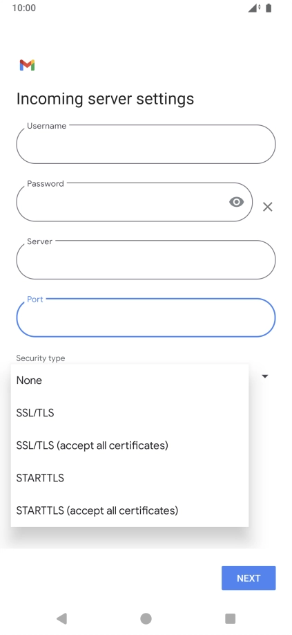 Press SSL/TLS.