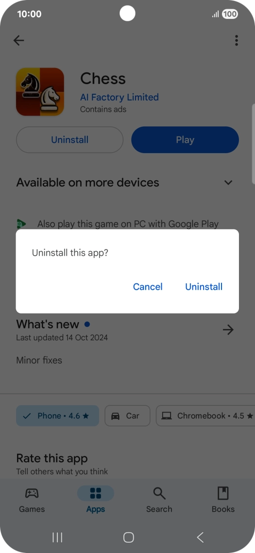 Press Uninstall.