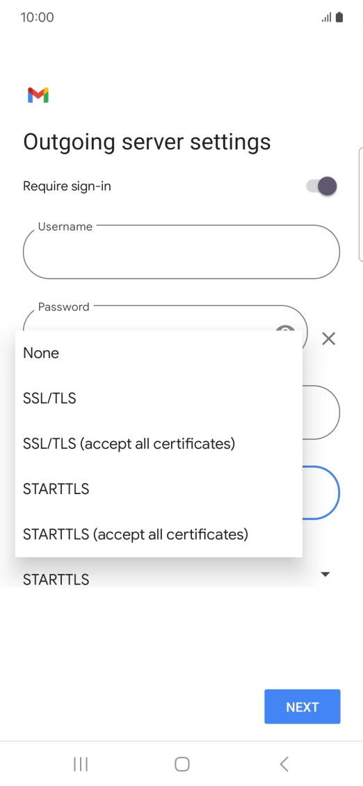 Press SSL/TLS.