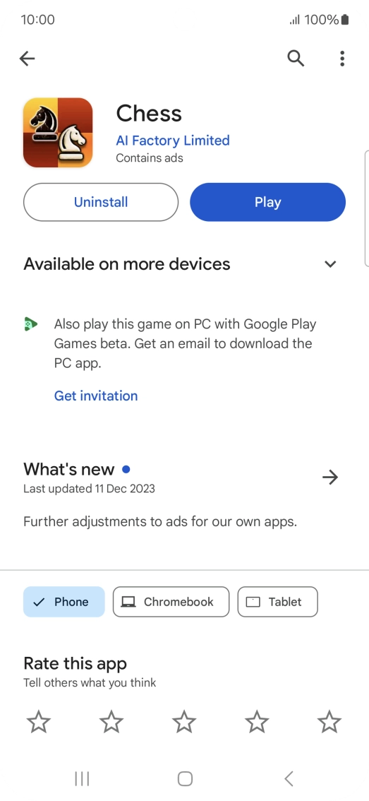 Press Uninstall.