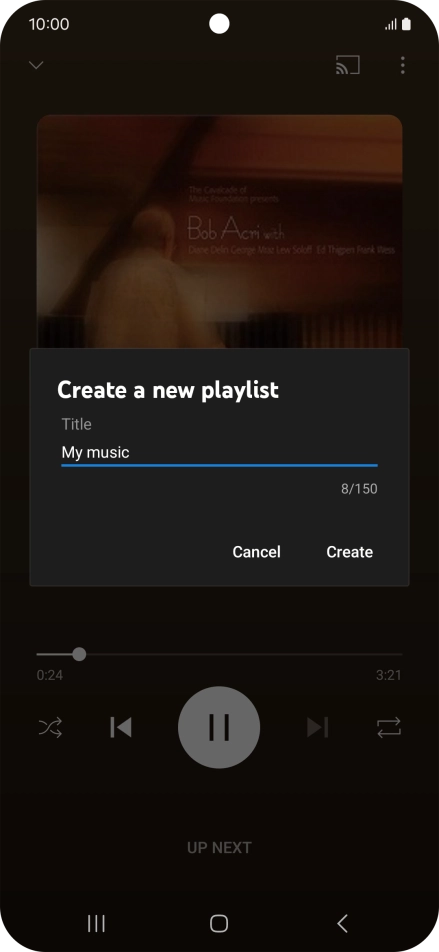 Key in a name for the playlist and press Create.
