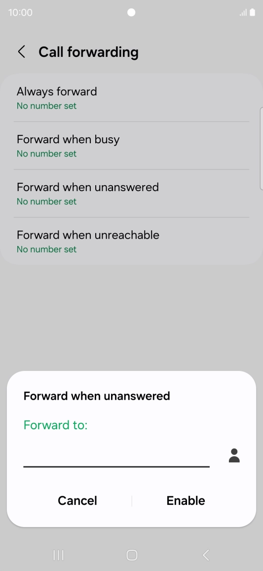 Key in +447953222222 and press Enable.