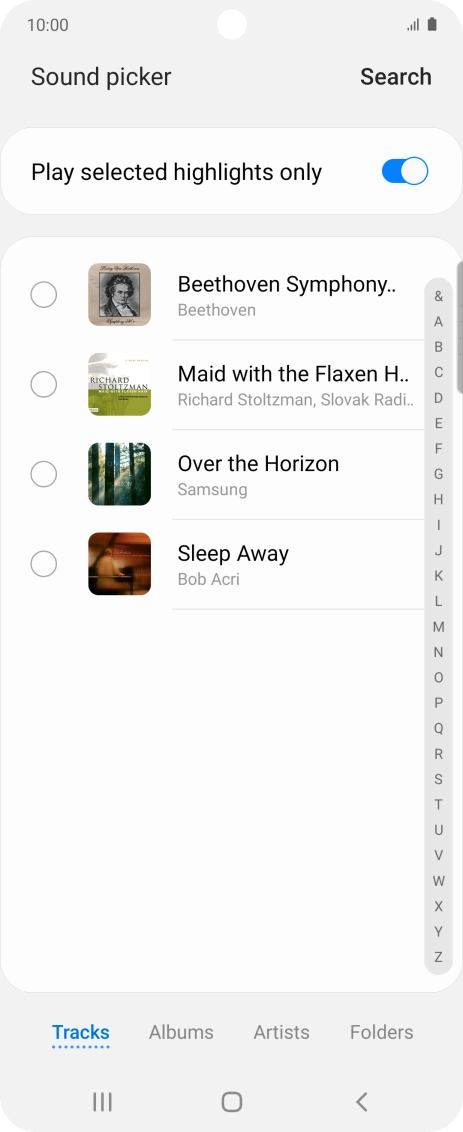 Press the required ring tones to hear them.
