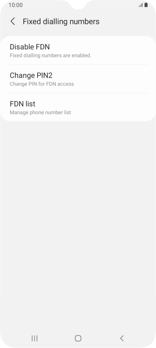 Press Disable FDN.