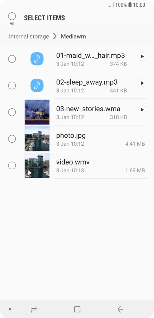 Press the required file.
