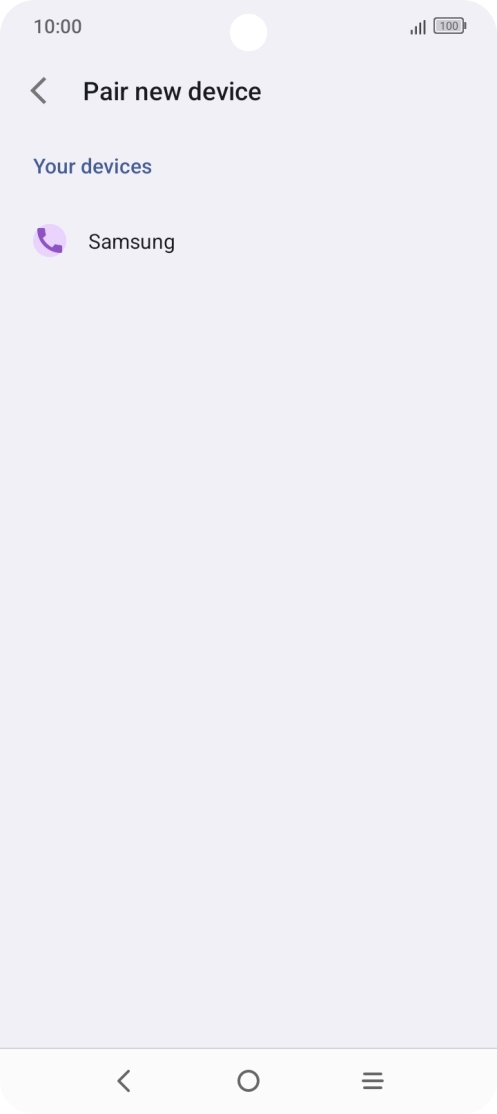 Press the required Bluetooth device and follow the instructions on the screen to pair the device with your phone.