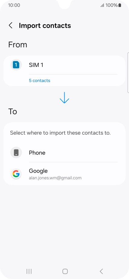 Press the required Google account.