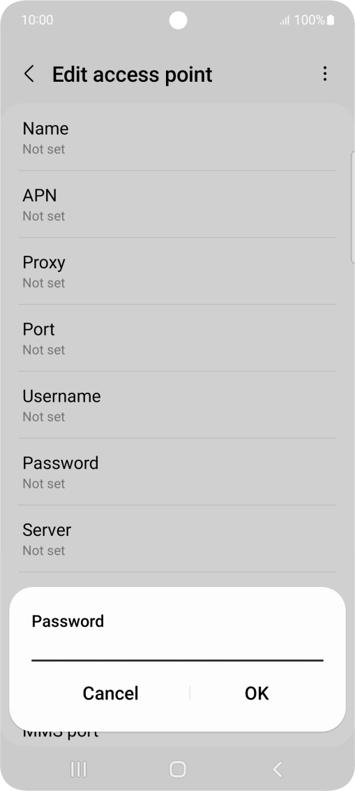 Key in secure and press OK.