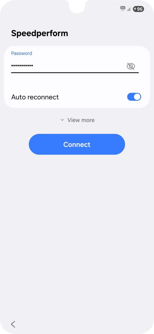 Key in the password for the Wi-Fi network and press Connect.