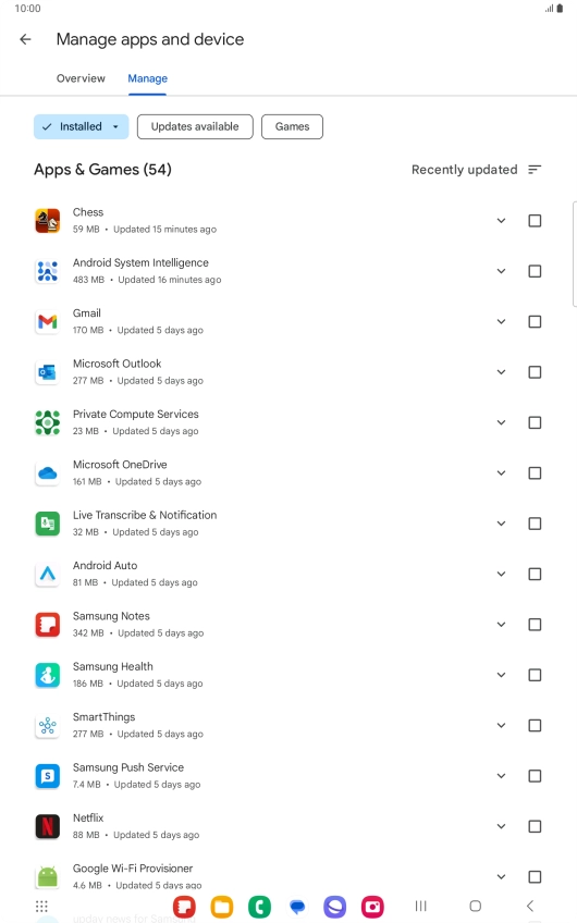 Press the required app.
