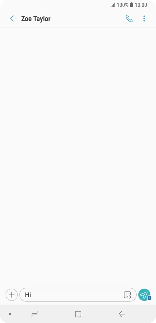 Press the send icon when you've finished your SMS.