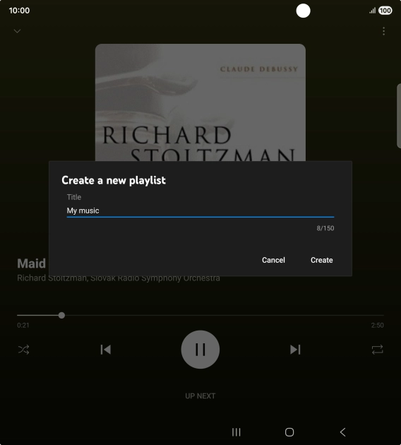Key in a name for the playlist and press Create.