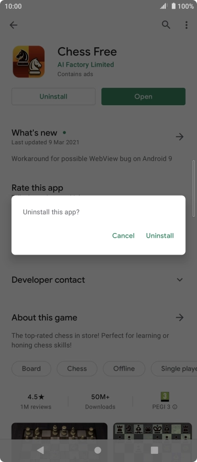 Press Uninstall.