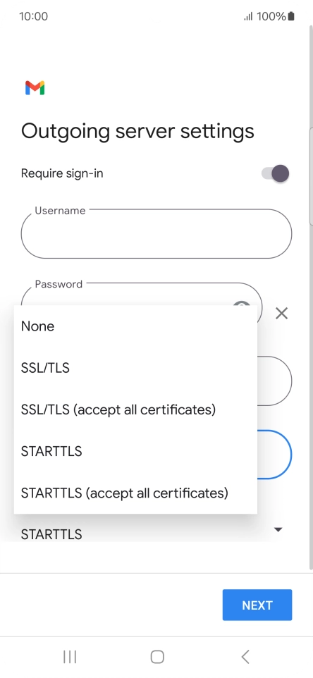 Press SSL/TLS.