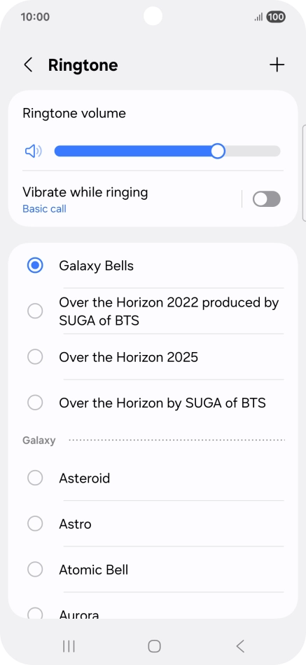 Press the required ring tones to hear them.