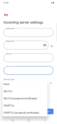 Press SSL/TLS.