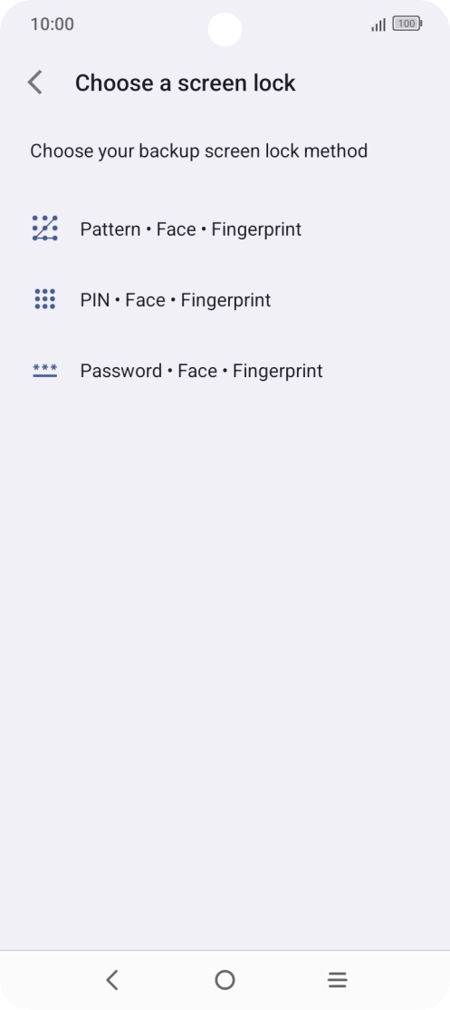 Press the required phone lock code and follow the instructions on the screen to create an additional phone lock code.