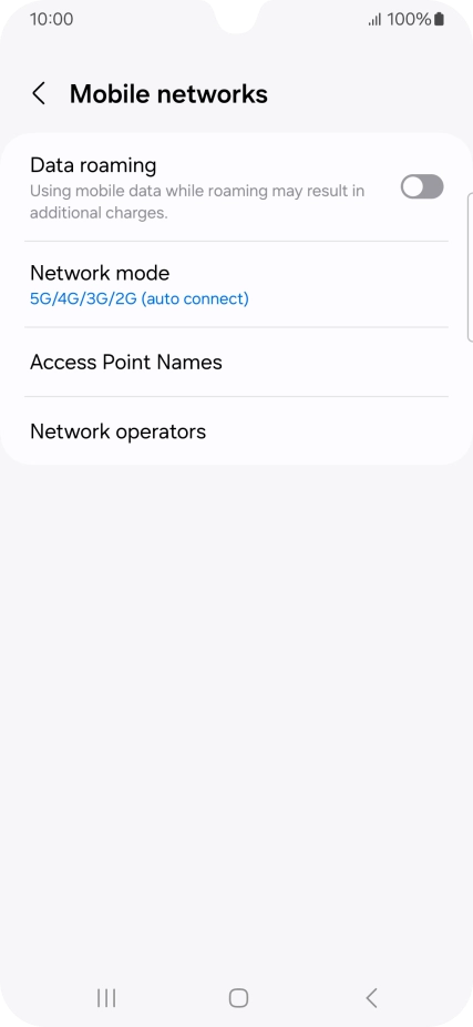 Press Network mode.