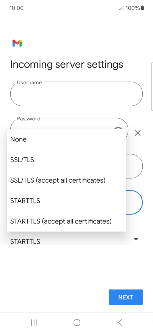 Press SSL/TLS.