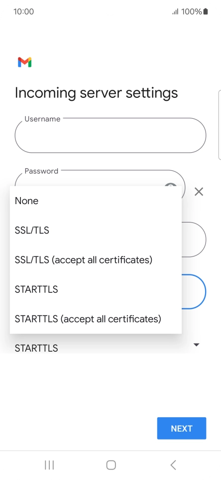 Press SSL/TLS.