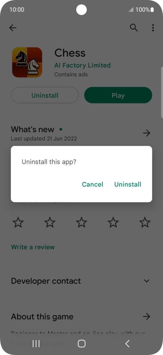 Press Uninstall.