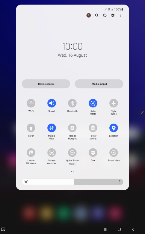 Press the settings icon.