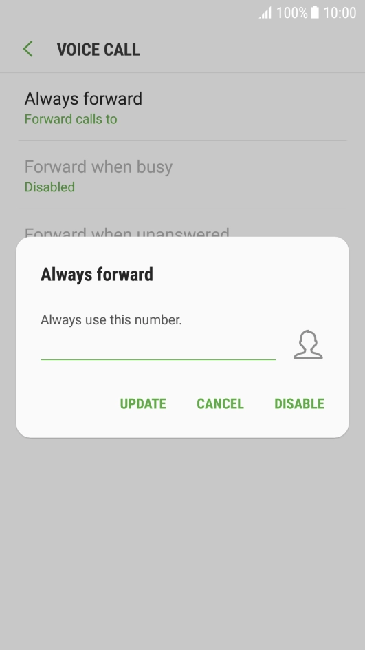 Press DISABLE.