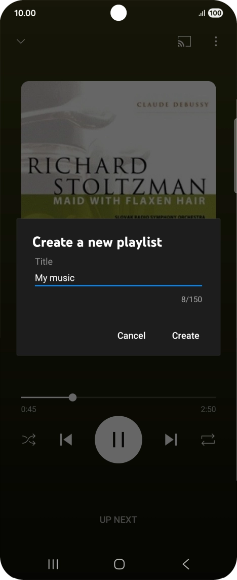 Key in a name for the playlist and press Create.