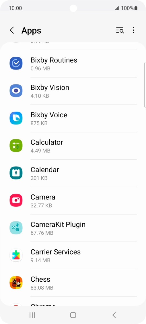 Press the required app.