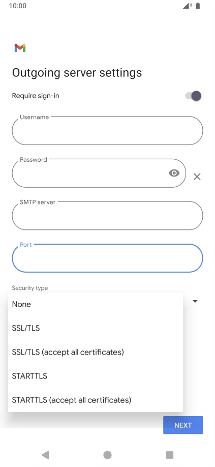 Press SSL/TLS.