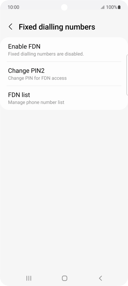 Press Enable FDN.