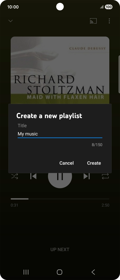 Key in a name for the playlist and press Create.