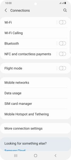 Press Mobile Hotspot and Tethering.