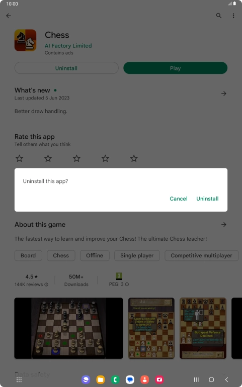 Press Uninstall.