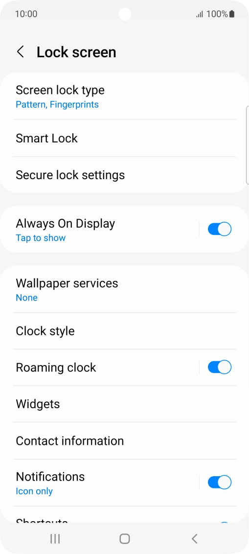 Press Screen lock type and key in the additional phone lock code you created earlier.